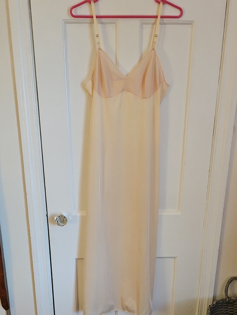 Cream Full Slip with Adjustable Straps And Left Side Slip